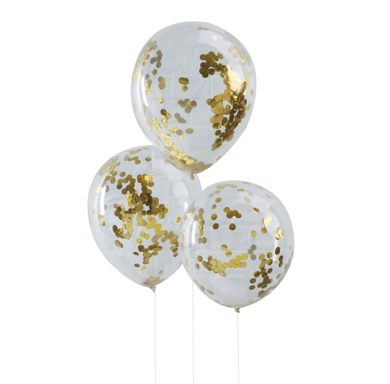 Konfetové Balóny - 30 cm - Zlatá (5ks)